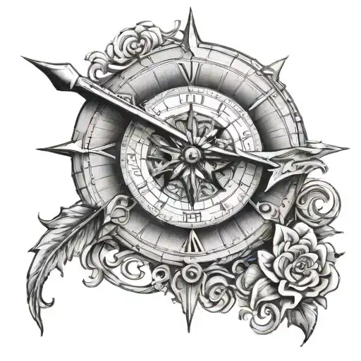 Sundial tattoo design idea