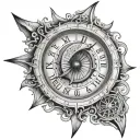 Sundial tattoo design idea