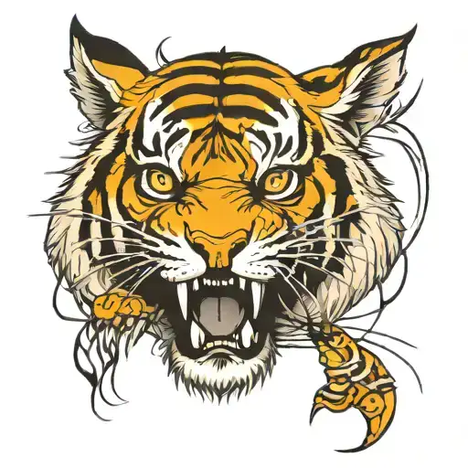 Tiger face tattoo design idea