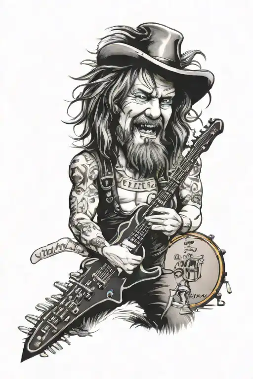 ode to John Bonham, Jimmy "The Rev" Sullivan, Randy Rhoads and the band Mastodon. tattoo design idea