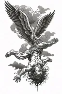 Falling Icarus falling from the sky tattoo design idea