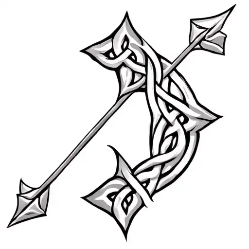 Celtic arrow design tattoo design idea