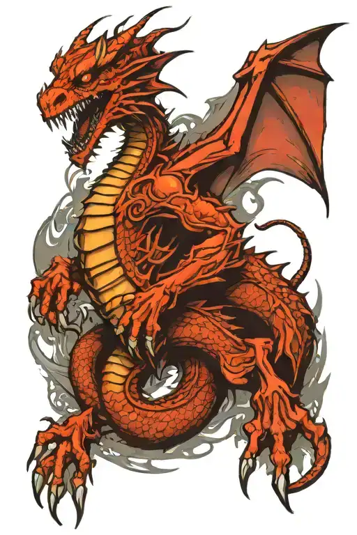 Death before dishonor Dragon emerging tattoo design idea