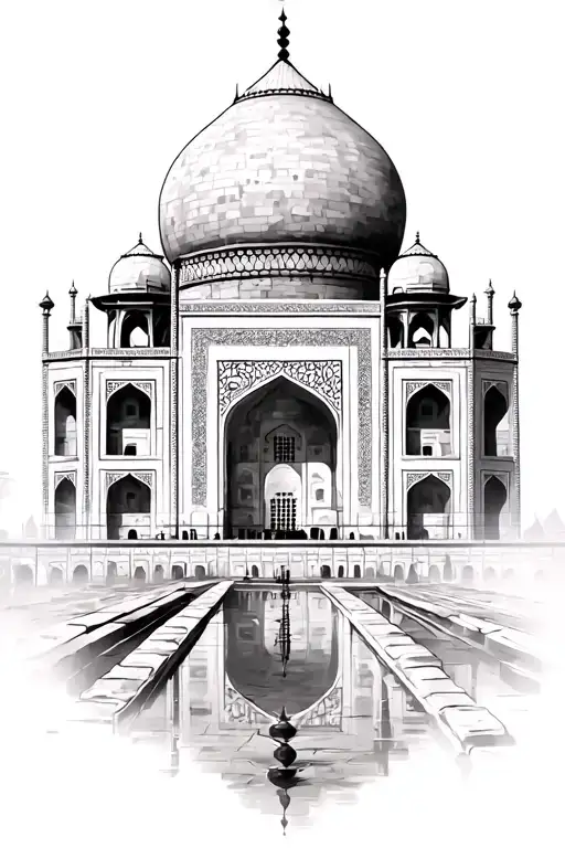 Taj Mahal egypt pyramids tattoo design idea