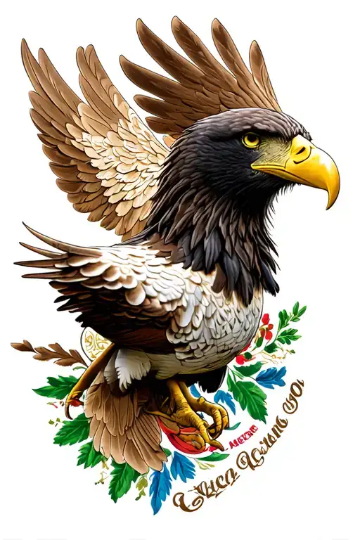 Mexican American eagle tattoo design idea