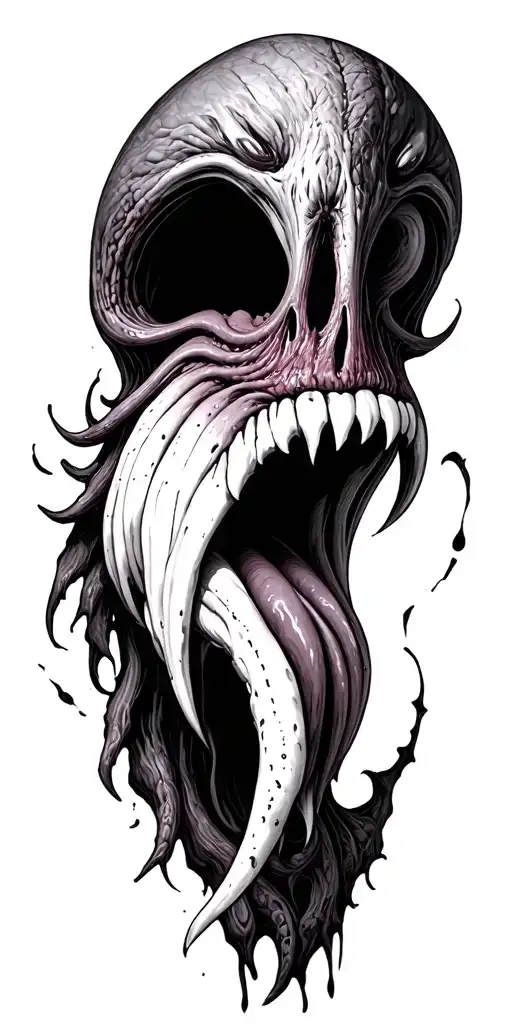 cthulhu and nyharlatothep's bloody tongue tattoo design idea