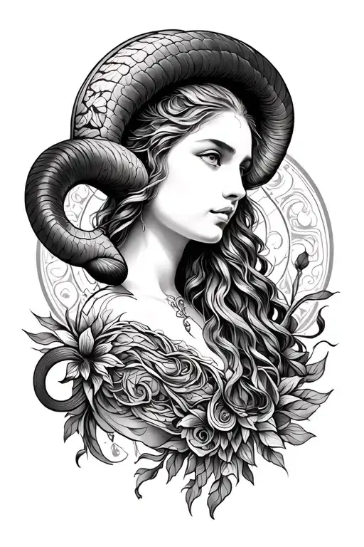 Aquarius aries virgo zodiac sign tattoo design idea