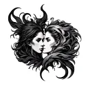 Twin Flames tattoo design idea