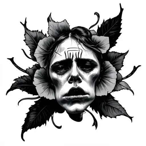 Sad tattoo design idea