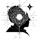 unique sacred geometry pattern depicting mom and dad's sacrifice and your life struggles and a head full of dreams tattoo design idea