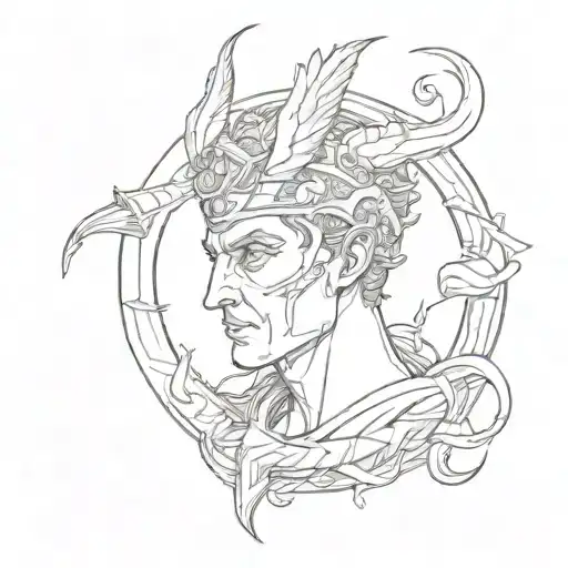 Hermes god tattoo design idea