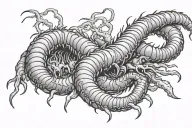 eldritch centipede tattoo design idea