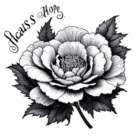 carnation stem has hope written tattoo design idea