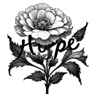 carnation stem has hope written tattoo design idea