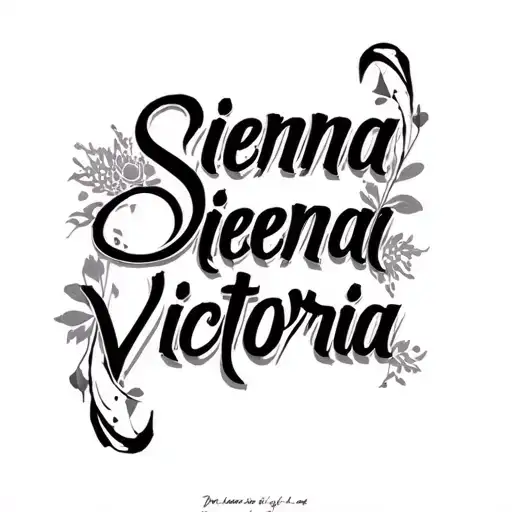 "Sienna Victoria" name written tattoo design idea