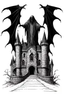 Dementor over hogwarts castle tattoo design idea