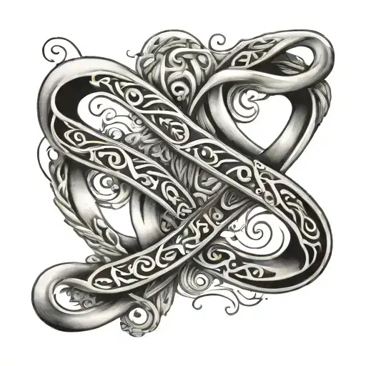 infinity symbol with names "Londyn" and "Kane" tattoo design idea