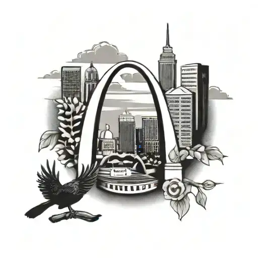St louis gateway arch, Cardinals, Blues tattoo design idea