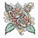 cover up for H B N letter tattoo design idea