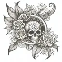 cover up for H B N letter tattoo design idea