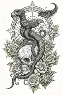 tree snake one pyramid black eagle waterfalls eyeball wheelchair sun, moon ,whale,dragonemersing,grimreaper skull roses  tattoo design idea
