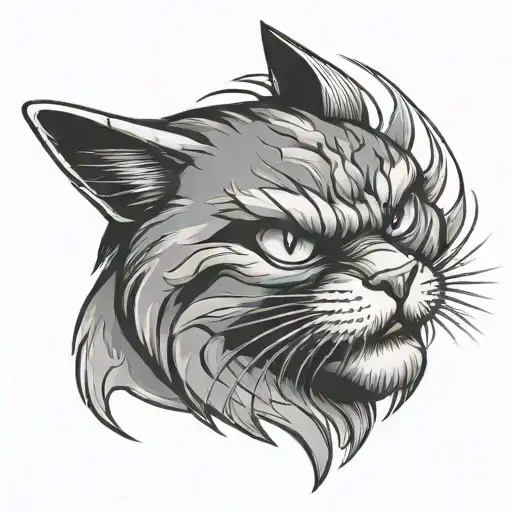 angry cat with shine easy tattoo design tattoo design idea