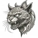 angry cat with shine easy tattoo design tattoo design idea