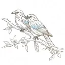 Birds Sitting on a branch tattoo design idea