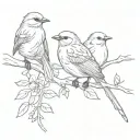 Birds Sitting on a branch tattoo design idea