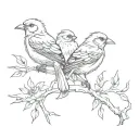 Birds Sitting on a branch tattoo design idea
