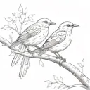 Birds Sitting on a branch tattoo design idea