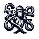 3 wise monkey £ sign intertwined tattoo design idea