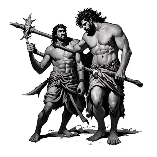David and goliath tattoo design idea
