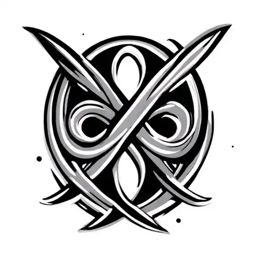 cross infinity symbol simple design tattoo design idea