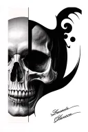Half Face Half Skull tattoo design idea