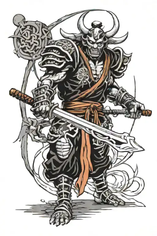 Yoshimitsu from Tekken 3 tattoo design idea