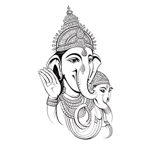 lord shiva and lord ganesha tattoo design idea