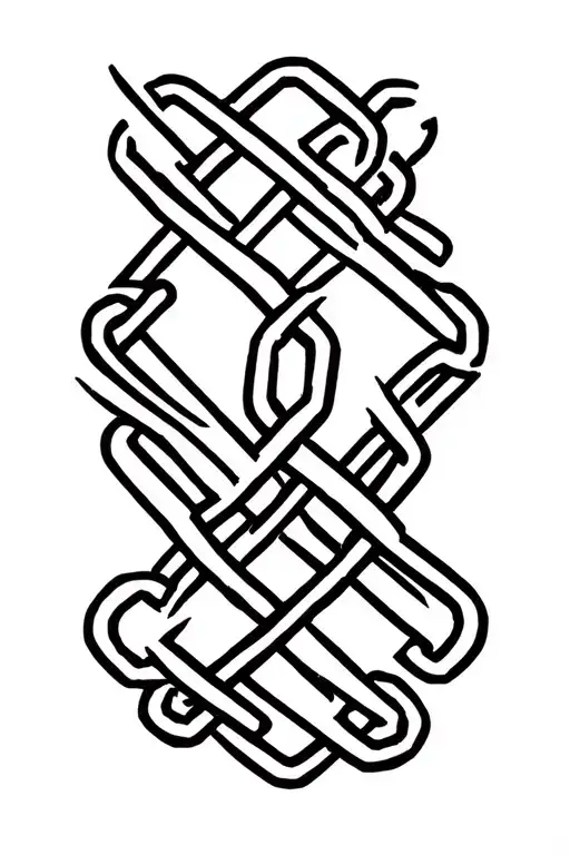 chain link intertwined tattoo design idea
