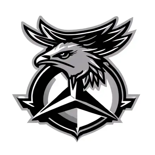 Mercedes Benz sign with Atlanta hawks logo tattoo design idea