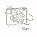Digital camera with name Steven  tattoo design idea