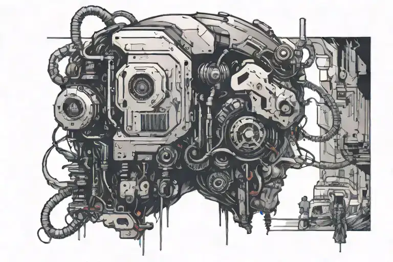 Cyberpunk tattoo design idea