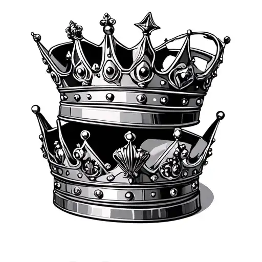 king crown, queen crown, prince crown individuallystacked on each other tattoo design idea