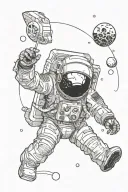 lonely spaceman tattoo design idea