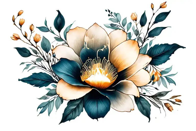 Floral kintsugi tattoo idea involving a mother tattoo design idea