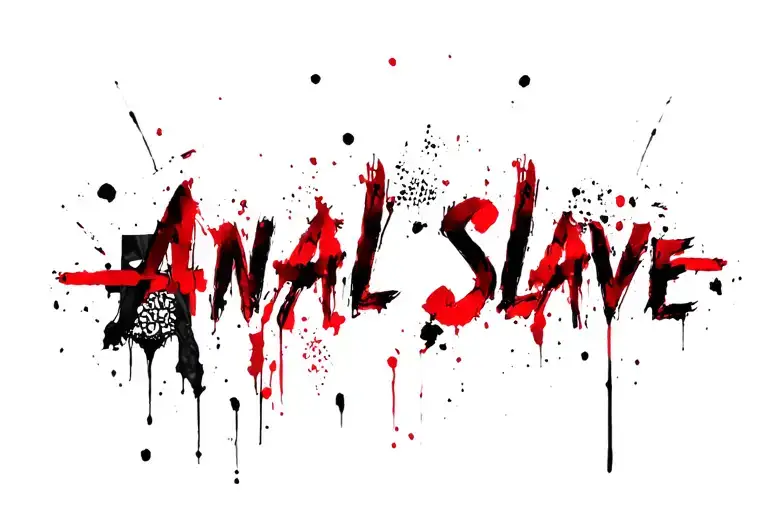 "Anal Slave" "garter" "lace" "danty" "loose" tattoo design idea