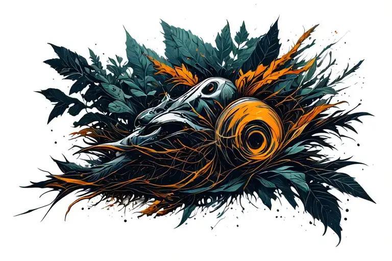 An abstract design symbolizing your diverse interests and hobbies, incorporating elements of ecology, programming, and project management tattoo design idea