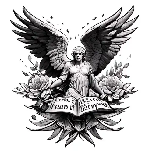 "Freedom by means of instruction" vertical tattoo tattoo design idea