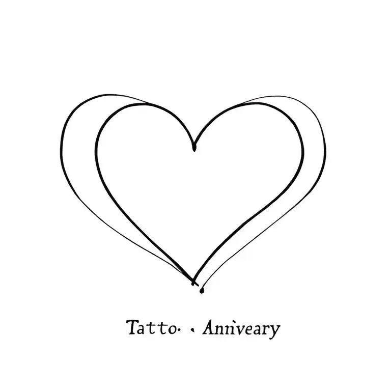 heart with anniversary date tattoo design idea