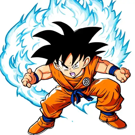 kid goku with his power pole tattoo design idea