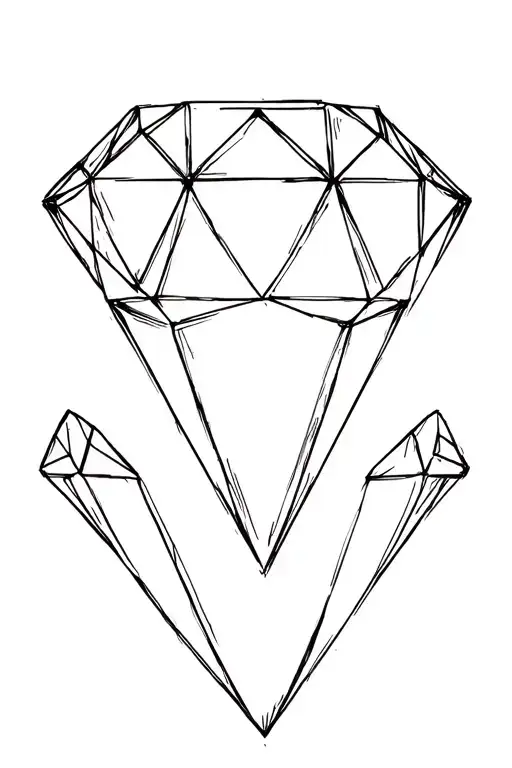diamond outline tattoo design idea